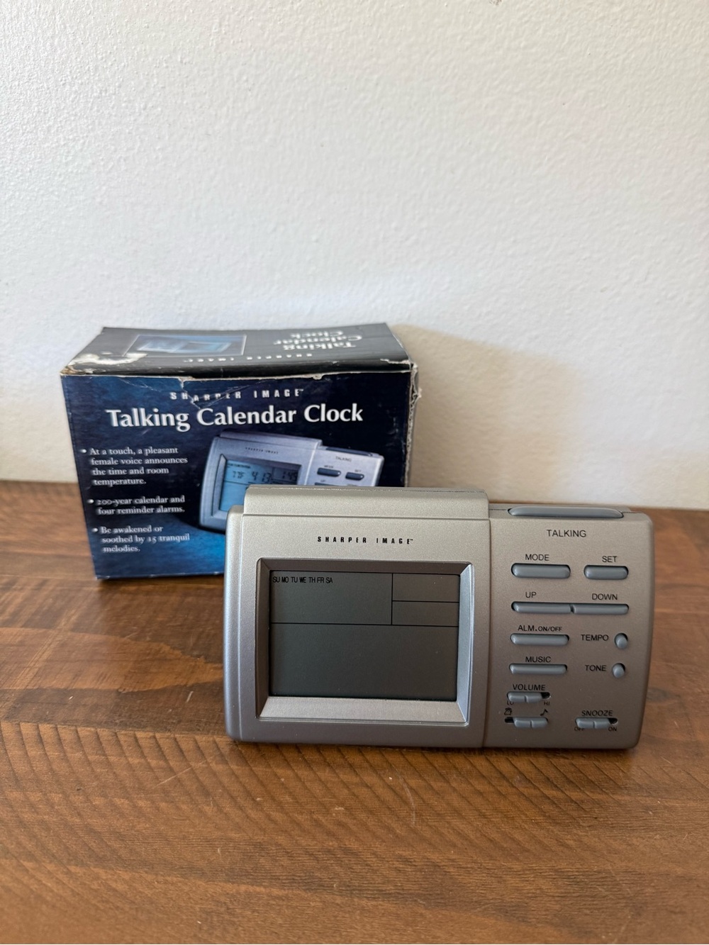 Sharper Image Talking Calendar Alarm Clock 8805